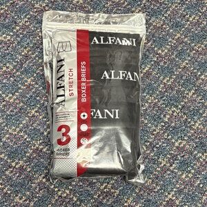 New Alfani Stretch Black Boxer Briefs 3-Pack